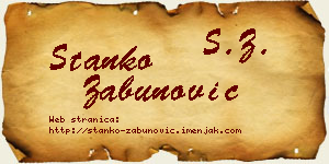 Stanko Zabunović vizit kartica